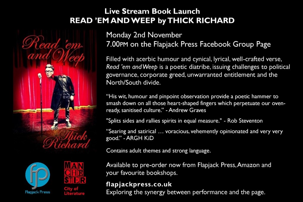 Book Launch: Read 'em and Weep by Thick Richard, 2nd November