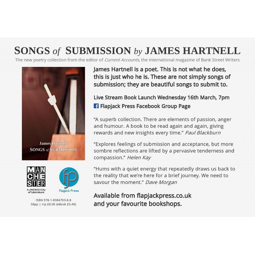 Book Launch: Songs of Submission by James Hartnell, 16 March